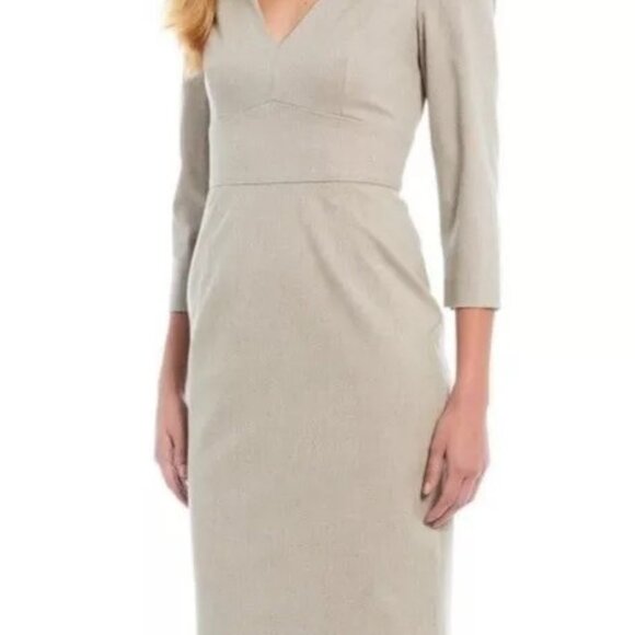 Antonio Melani Women's Dhara Stretch Crepe V-Neck 3/4 Sleeve Dress Size 4 Sheath - Picture 1 of 8